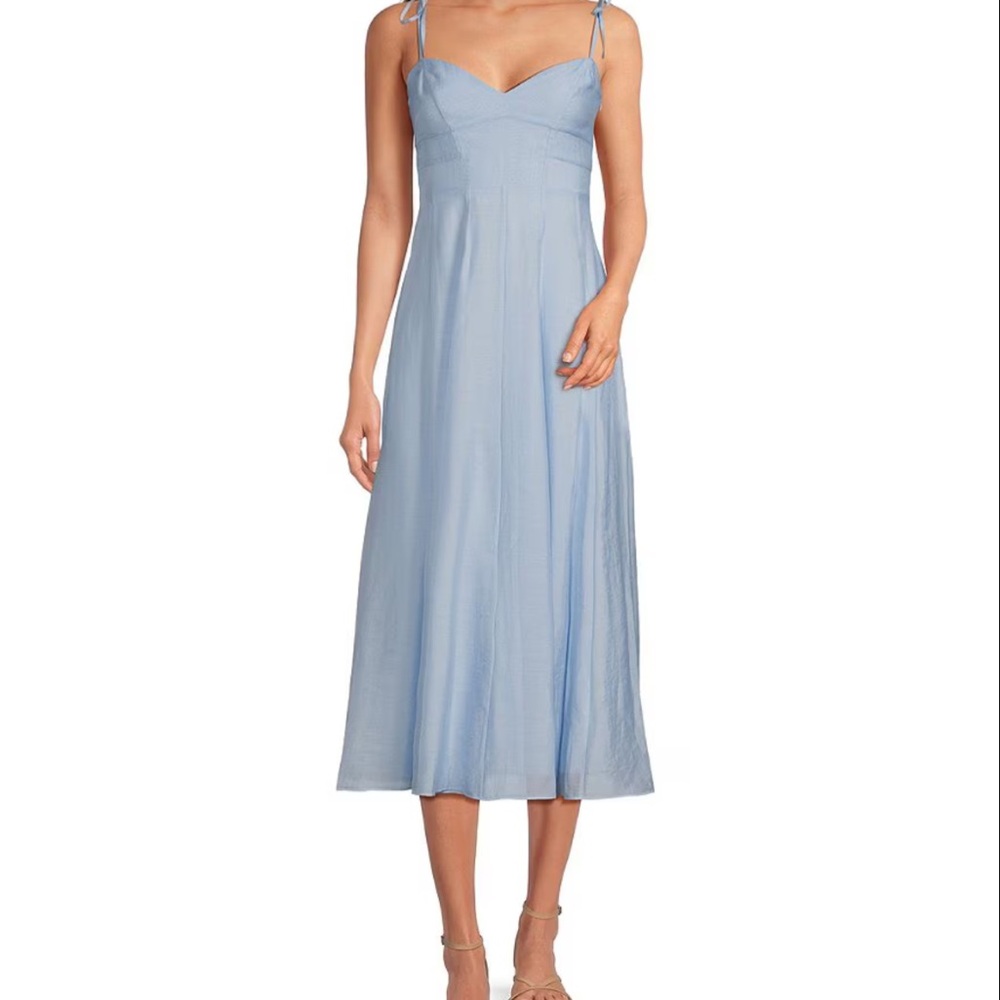 Gianni Bini Blue Midi Sundress Sweetheart Neckline